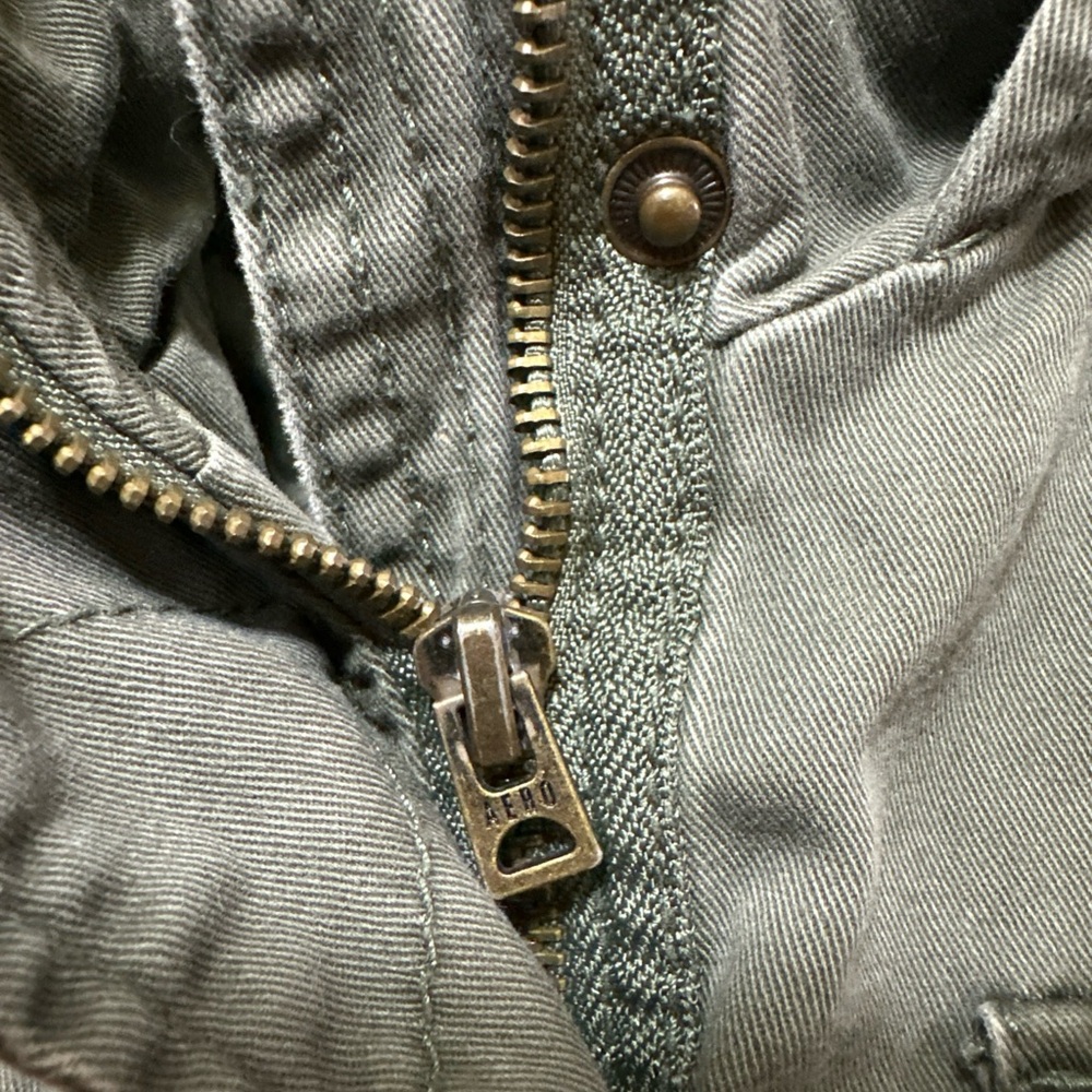 Aeropostale Women's Utility Jacket with Patterned Sleeves - Picture 5 of 8